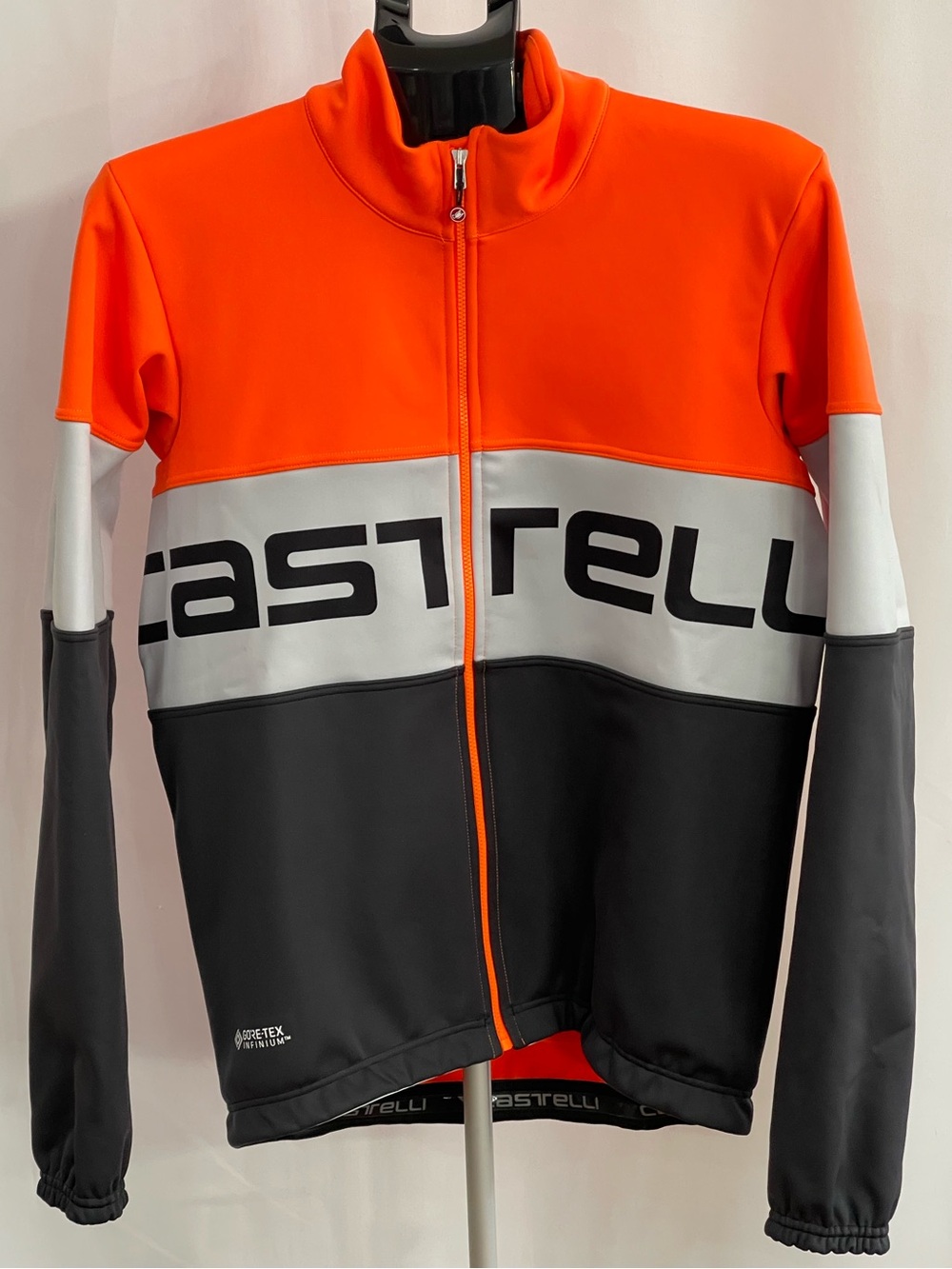 Castelli Prologo GORE-TEX Infinium Cycling Jacket Orange Black Men’s size Large